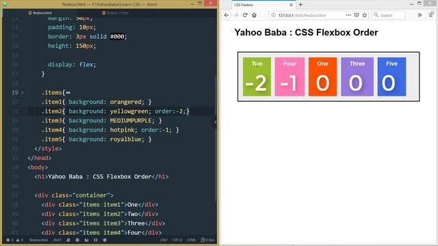 CSS Flexbox Order Tutorial in Hindi / Urdu