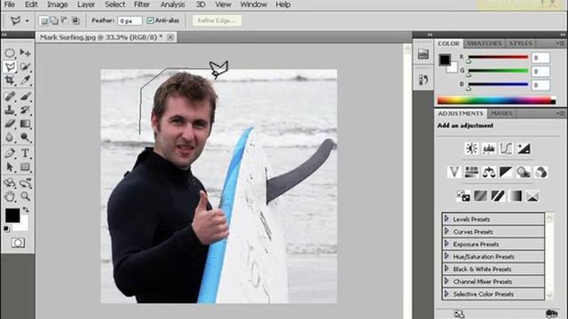 How to use lasso selection tools in Photoshop CS5 смотреть онлайн