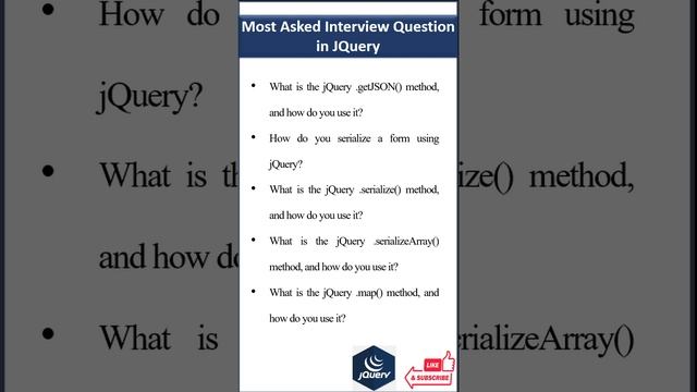 JQuery Interview Questions #jquery #jqueryinterviewquestion