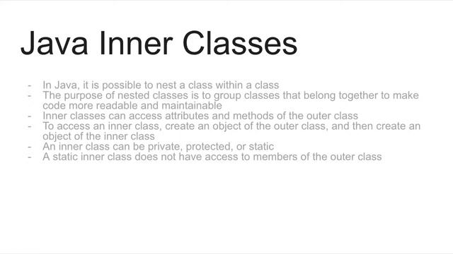 Java Inner Classes - Java Tutorial смотреть онлайн