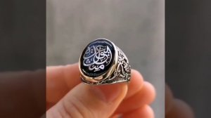 Серебряное мужское кольцо мусульманское в исламском стиле Арабская гравировка