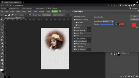 How to Soften photo edges in Photopea
