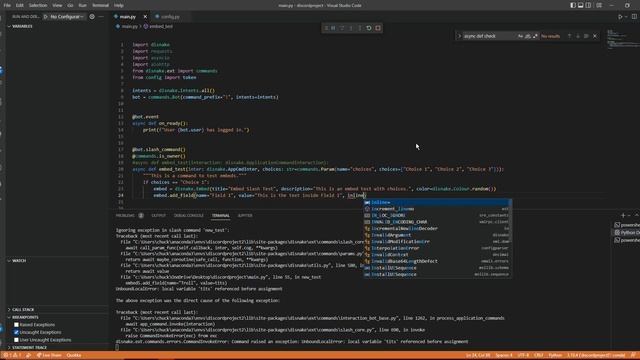 Discord Slash Commands - Embeds and Command Descriptions