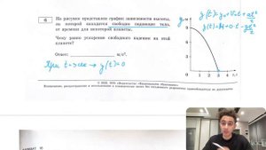 На рисунке представлен график зависимости высоты, на которой находится свободно падающее - №28990