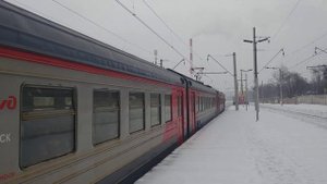 Электропоезда ЭД4М-0287/ЭД2Т-0029, ЭР2Р-7049 платформа Ухтомская