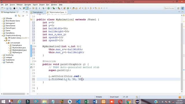 Graphics programming in Java Swing | Animation part-2 | Bouncing Ball смотреть онлайн