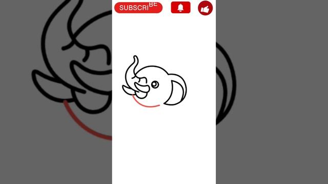 Как нарисовать слоника легко и просто. Как нарисовать слоника поэтапно #SHORTS
