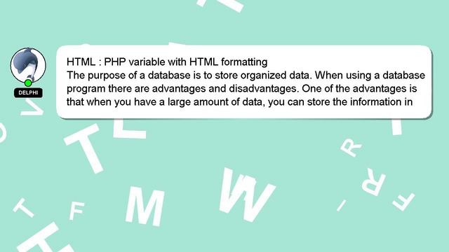 HTML : PHP variable with HTML formatting
