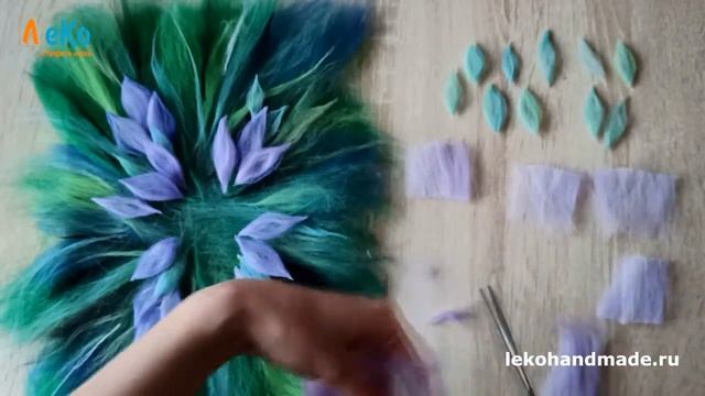 Шерстяная акварель/ Как нарисовать букет цветов шерстью/ Мастер-класс