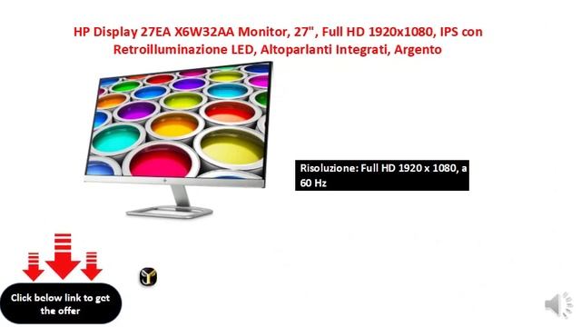 HP Display 27EA X6W32AA Monitor, 27, Full HD 1920x1080 смотреть онлайн