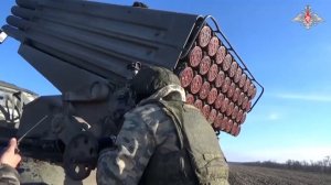 Боевая работа РСЗО Град