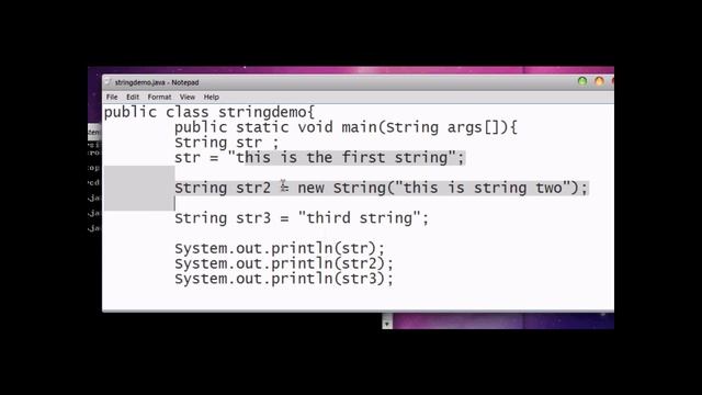 strings in java