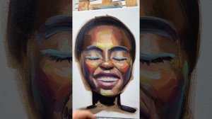 Портрет маслом негритянки- все стадии от начала и до конца