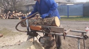 пилим дрова самодельной електропилой