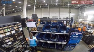 Комплектация заказов на складе Декатлон в Москве (2021) при помощи роботов
