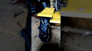 Резина 6L 12 Алтайшина и отвал для чистки снега на мотоблок Каскад МБ-2.