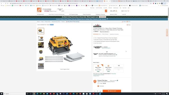 ??DeWalt Planer $150 OFF Black Friday 2020 Sale! Home Depot DW735X Finally!