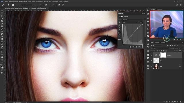 Как быстро и легко изменить цвет глаз + 2 Лайфхака | Photoshop смотреть онлайн