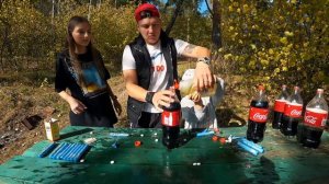 МОЩНЫЙ ФОНТАН! КОКА-КОЛА + МЕНТОС + ФЕРИ и СОДА! Experiment: Coca Cola VS Mentos