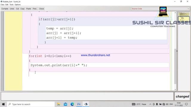 Bubble Sort Program in Java || Sorting in Java || Bubble Sort Algorithm With Java Program