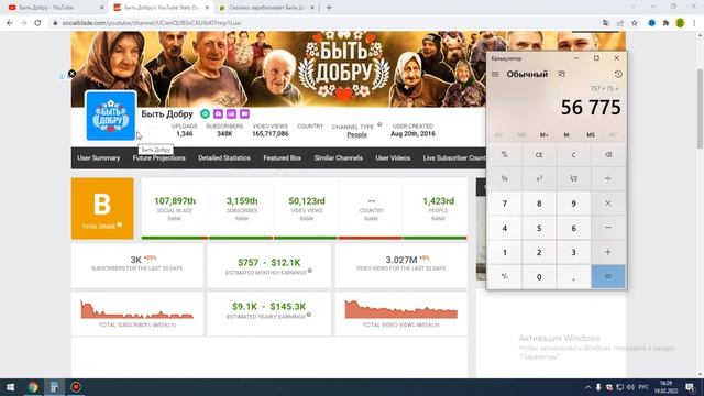 Сколько зарабатывает канал БЫТЬ ДОБРУ--Светлана Молодцова смотреть онлайн
