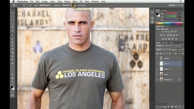 Photoshop Tutorial - Removing a logo from a subject's clothing смотреть онлайн