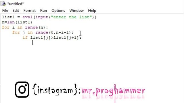 (6).Bubble Sort in Python for Students || programming code of bubble sort || MR.ProgHammer