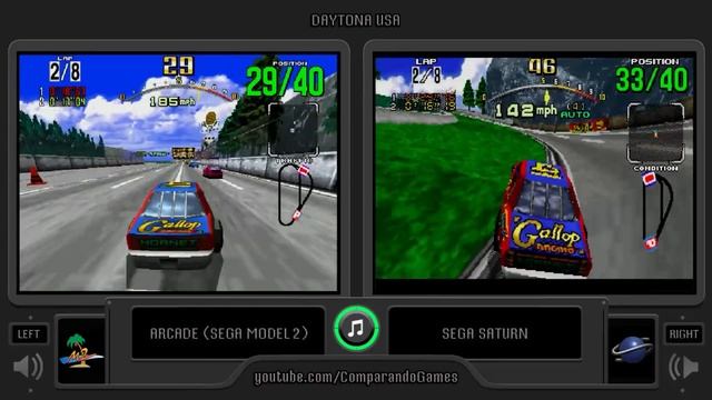 Daytona USA (Arcade vs Sega Saturn) Side by Side Comparison смотреть онлайн
