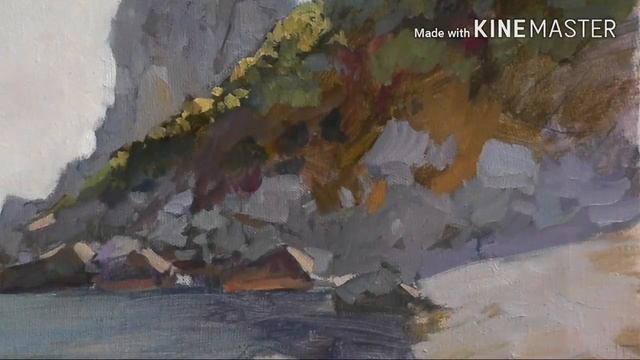 Как научиться рисовать. Морской пейзаж Вид на Лебединое крыло, часть 2 смотреть онлайн