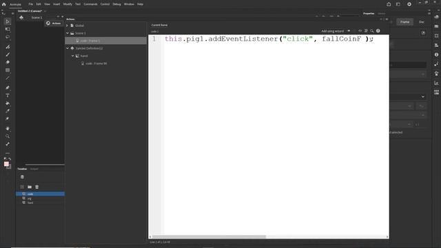 Adobe Animate CC 2022 TUTORIAL - interactive HTML5 banner - gotoAndPlay + setTimeout -  JavaScript