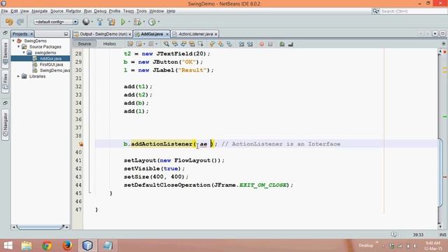 Addition of 2 number using Java Swing Part 5 ActionListener with Lambda Expression смотреть онлайн