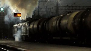 Отправление 2ТЭ10У-0333 с грузовым поездом