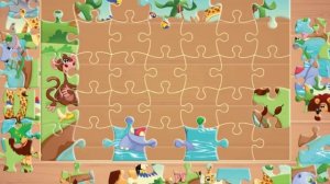 ПАЗЛ "ЖИВОТНЫЕ АФРИКИ".GATHERING THE PUZZLE "ANIMALS AFRICA".