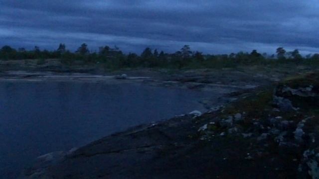 Северо-восточный берег остров Хепосари  Хепосаари. Вечер. Байдарочный поход 07-2019. Видео 01.