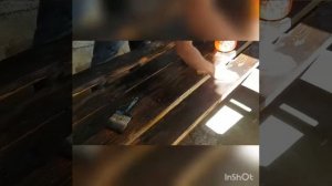 Лаги в бане после пропитки льняным маслом