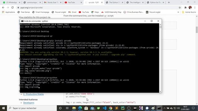 qr code generator using python prcode module