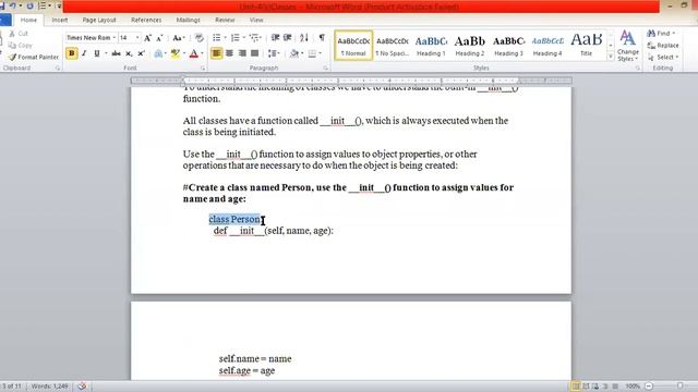 Init and Self in Python