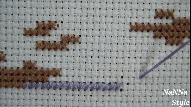 61. Закрепка нити в начале и в конце микростежком.Как это делаю я.Вышивка крестом.