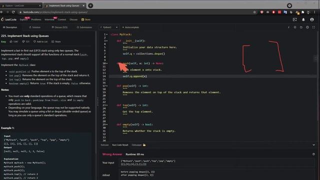 Leetcode 225. Implement Stack using Queues - Python
