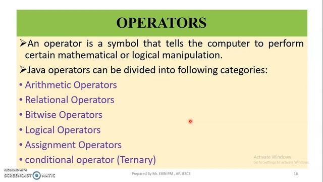 JAVA - MODULE 2 - TOPIC 3 - OPERATORS смотреть онлайн