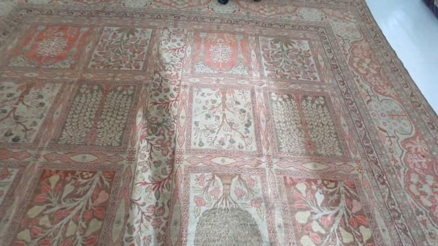 Antique Persian Tabriz Copper, Terracotta and Ivory Hand Knotted Wool Rug BB6794 смотреть онлайн