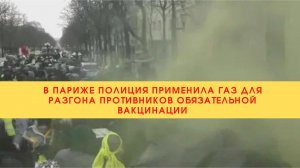 В Париже полиция применила газ для разгона противников обязательной вакцинации///