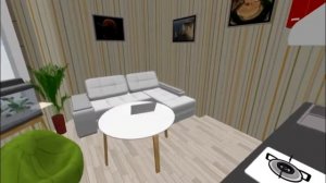 Дизайн-проект  Студии № 3 16,3 кв.м. с эркерным окном.