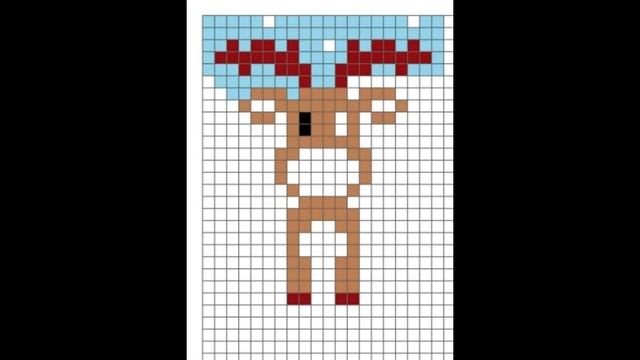 Как нарисовать оленя по клеточкам. Пиксельарт