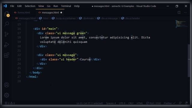 24. Messages | Semantic Ui смотреть онлайн