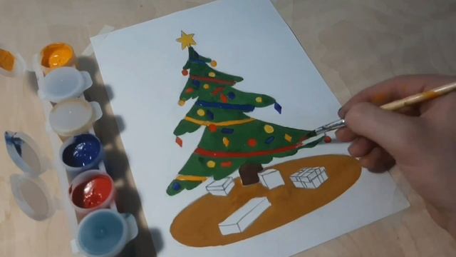 НОВОГОДНИЙ РИСУНОК. Как нарисовать ПОДАРКИ, ИГРУШКИ, ЕЛКУ, ДЕДА МОРОЗА, ТИГРА. Обучающий урок