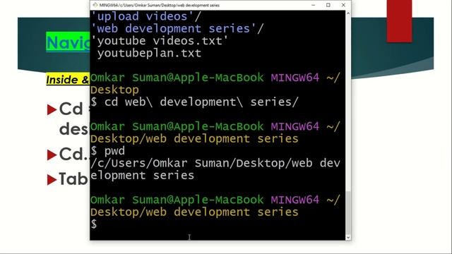 Navigation Commands In Git Bash || Mastering Git Bash Terminal || Lec-5