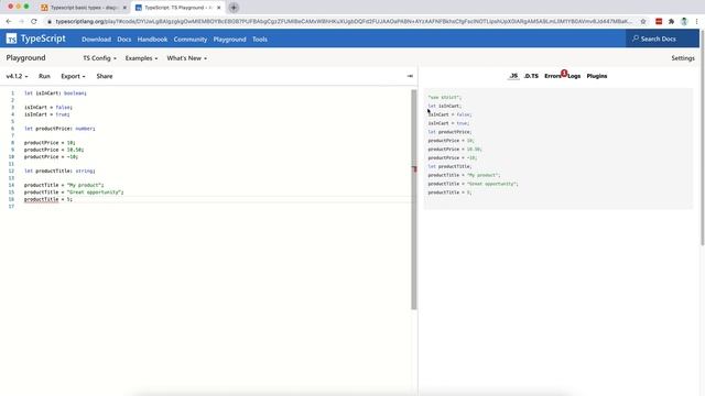 Typescript's basic types - boolean, number, string and array: Learning Typescript by example #006