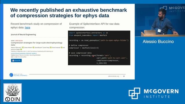 Day2 Session5, Alessio Buccino, SpikeInterface & SpikeForest: Spike sorting in large-scale recordin смотреть онлайн