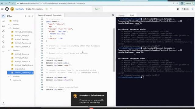 Java Script node js crio class part 3 learn basic of Java script node js
